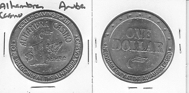 $1 DOLLAR PROOF SLOT TOKEN ARUBA SHERATON CASINO 1968 FM MINT COIN CARIBBEAN NEW 